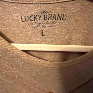 Lucky brand long tee shirt. Size large. The color is a mauve pinkish color.